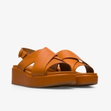 Camper Misia Platform Sandals Dark Orange - Womens Singapore SGJMLN-019